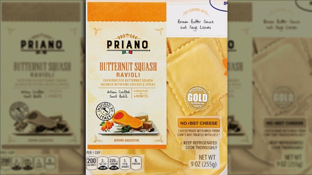 Flyer for Aldi's Priano Pumpkin and Sage Ravioli