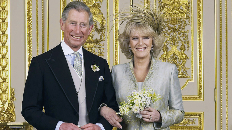 King Charles and Camilla on wedding day