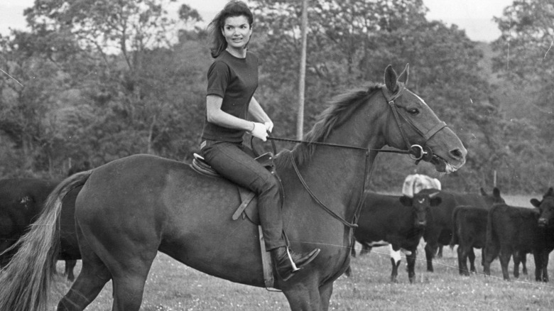 Jackie Kennedy riding a horse 