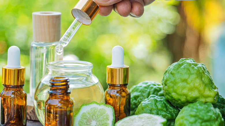 bottles of bergamot oil