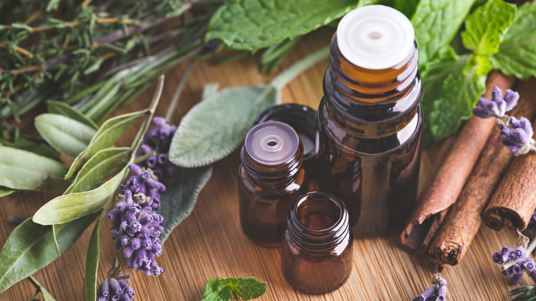 bottles of clary sage