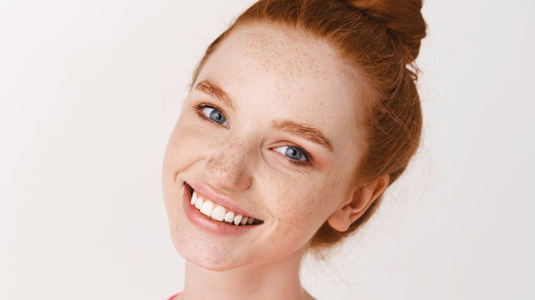 Woman with freckles