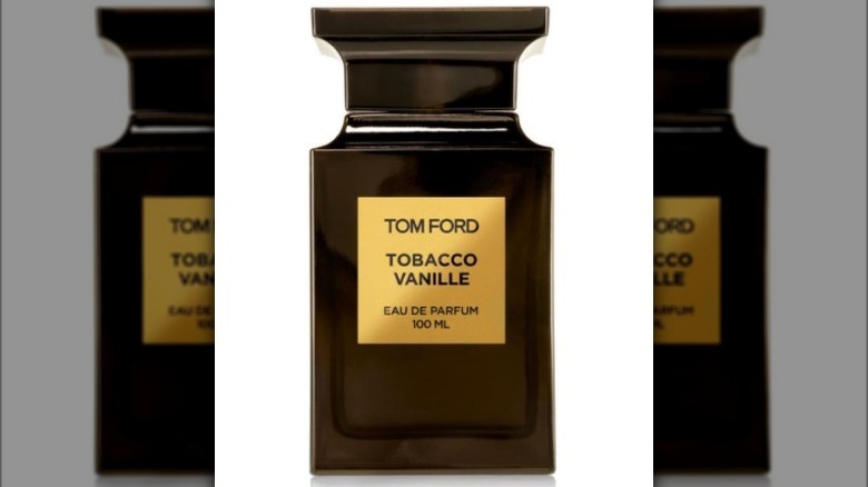 A bottle of Tom Ford Tobacco Vanille perfume 