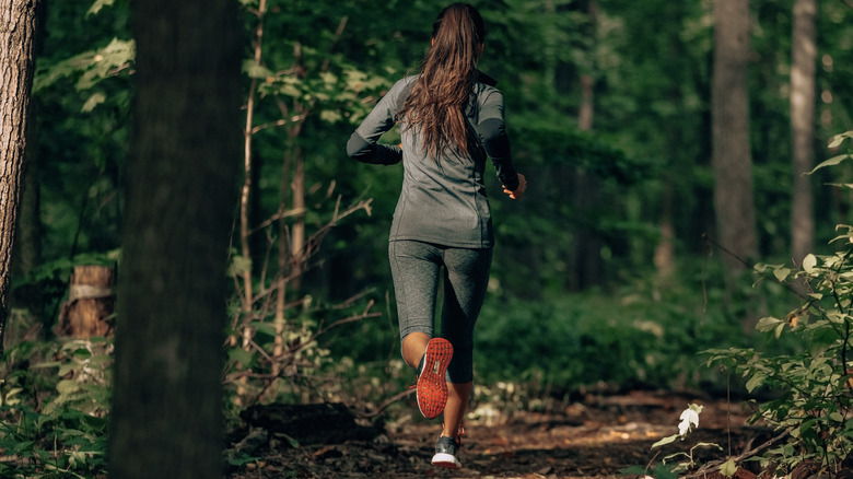 woman running jogging outside