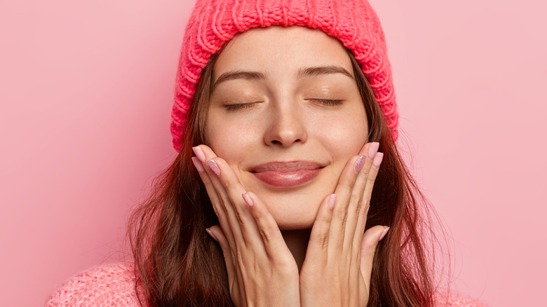 A woman wearing a beanie 