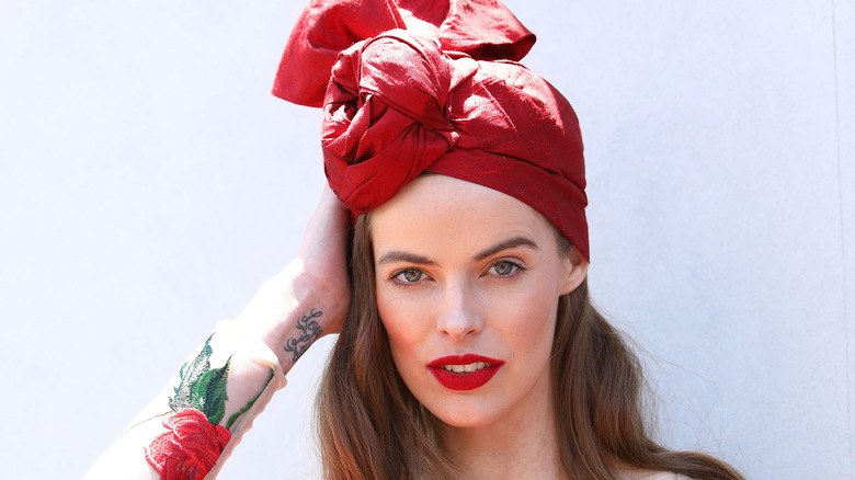 Robyn Lawley at Flemington Race Course