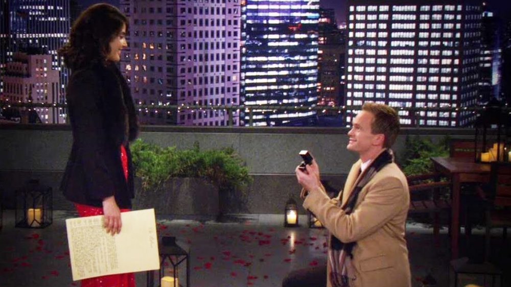 Barney proposing to Robin on How I Met Your Mother