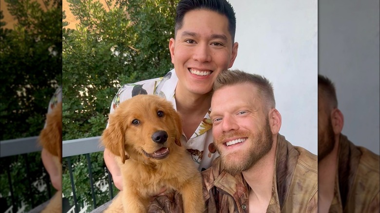 Scott Hoying, Mark Manio, and their dog