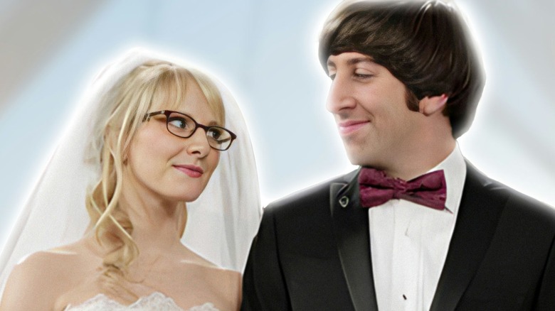 Howard and Bernadette at their wedding on The Big Bang Theory