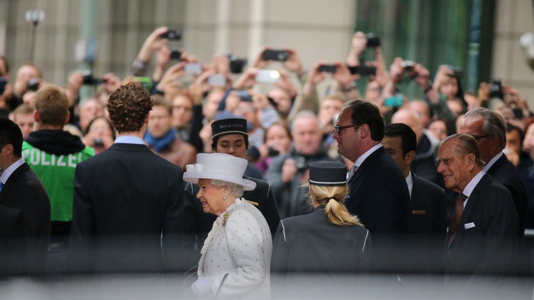 Queen Elizabeth II and her security detail