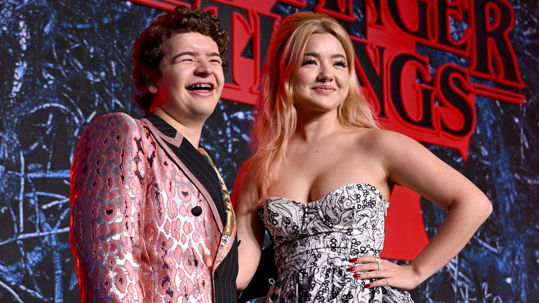 Gaten Matarazzo and Lizzy Lu at the Stranger Things 4 premiere