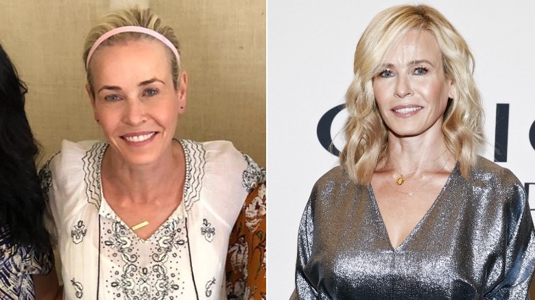 Chelsea Handler with her hair pulled back, Chelsea Handler with her hair styled at an event