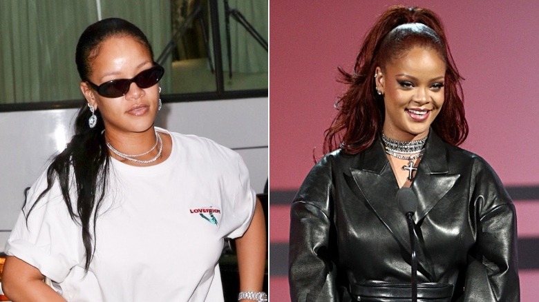 Rihanna with her hair undone, Rihanna at an event