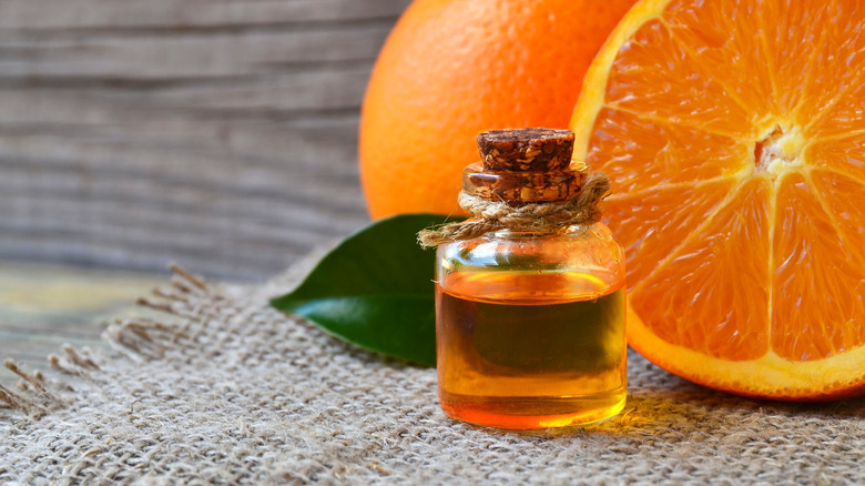 Bottle of sweet orange oil