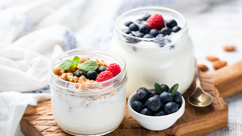 containers of Greek yogurt