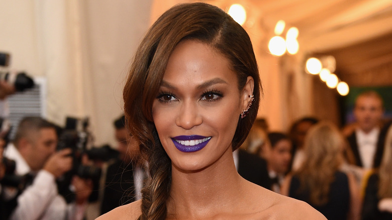 Joan Smalls Dark Purple Lipstick