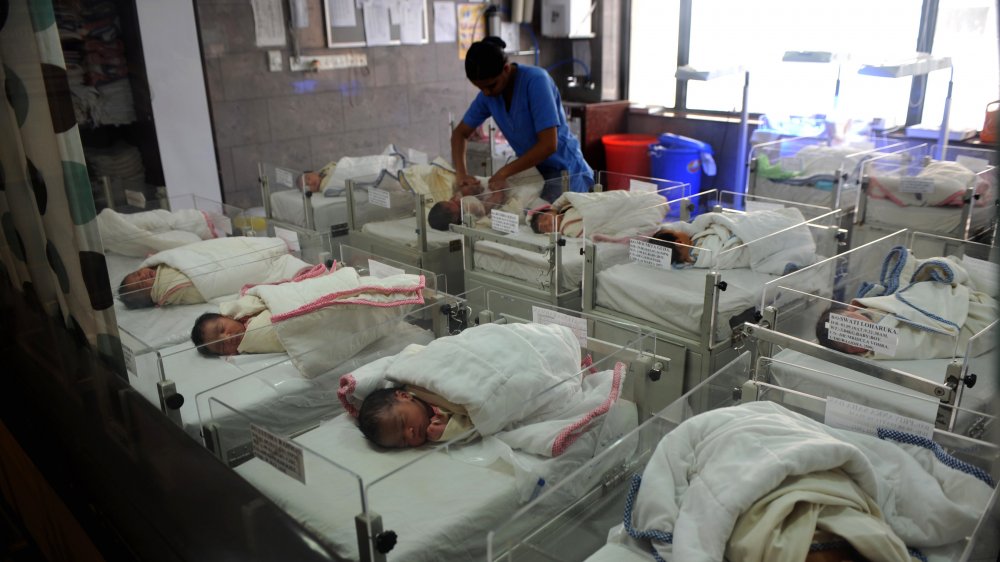 A maternity ward at an Indian hospital