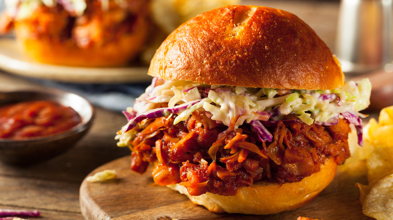 BBQ pulled jackfruit sandwiches