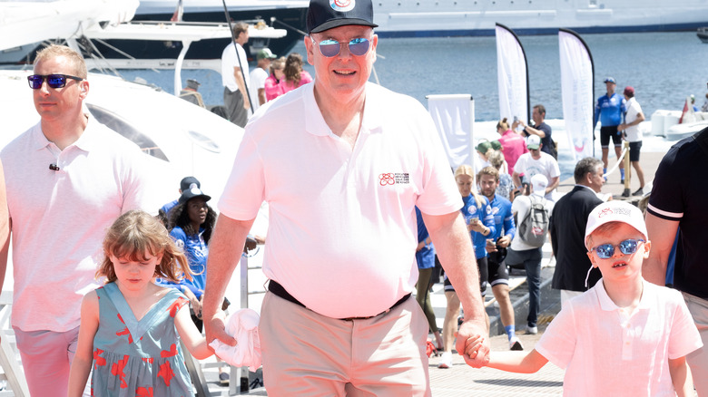 Prince Jacques and Princess Gabriella with Prince Albert