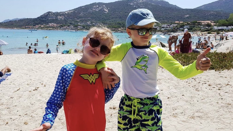 Prince Jacques and Princess Gabriella on beach