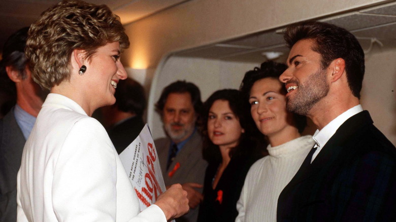 George Michael and Diana chatting 