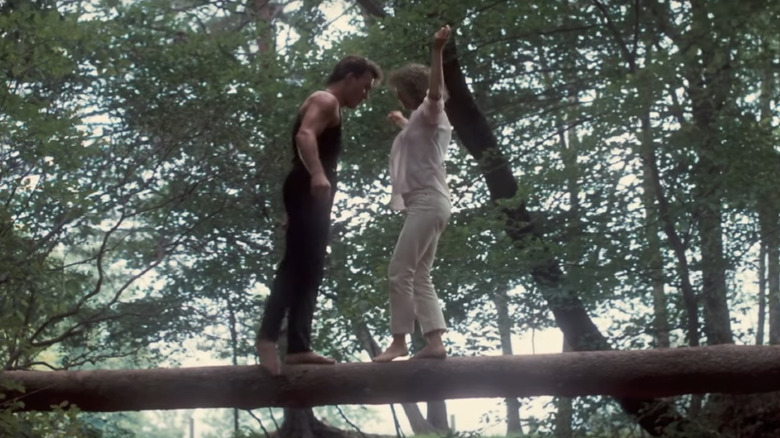 Dirty Dancing's Johnny and Baby dancing on a log