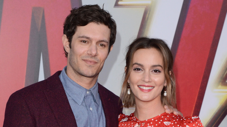 Leighton Meester and Adam Brody smiling