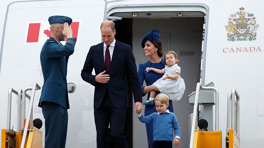 royals Prince William and Duchess Kate flying with their family