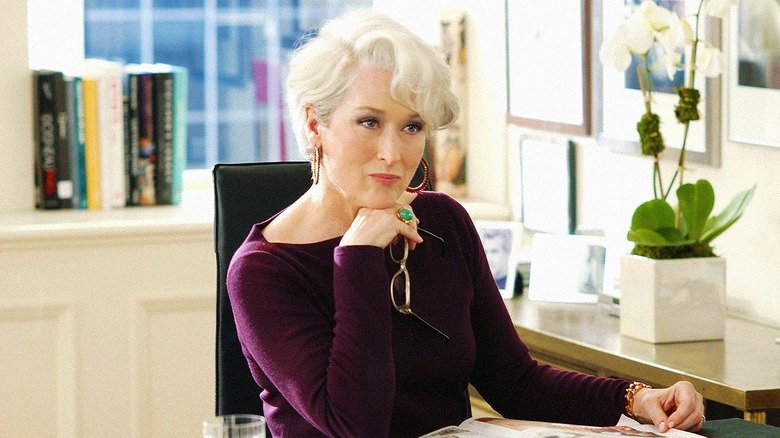 Meryl Streep at her desk in The Devil Wears Prada