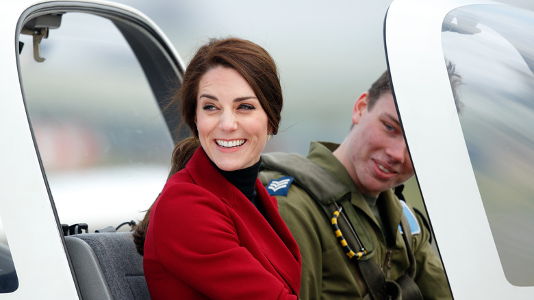 Kate Middleton in a plane
