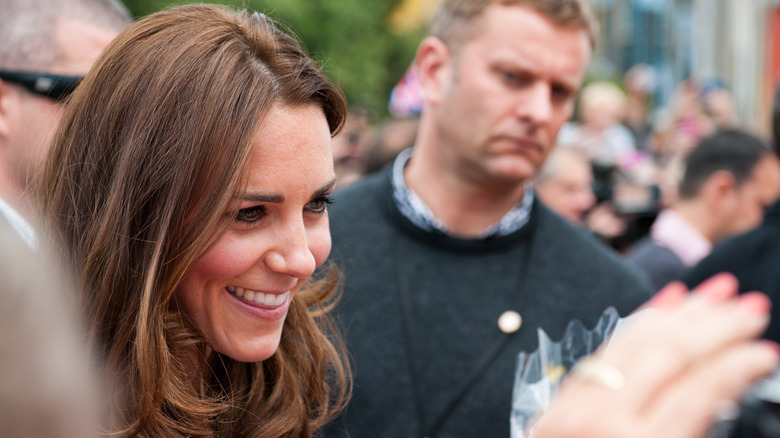 Kate Middleton with a crowd