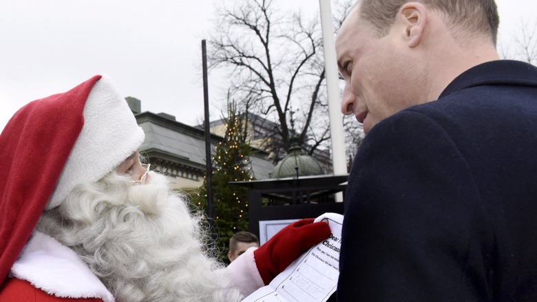 Prince William greeting Santa in Finland 2017