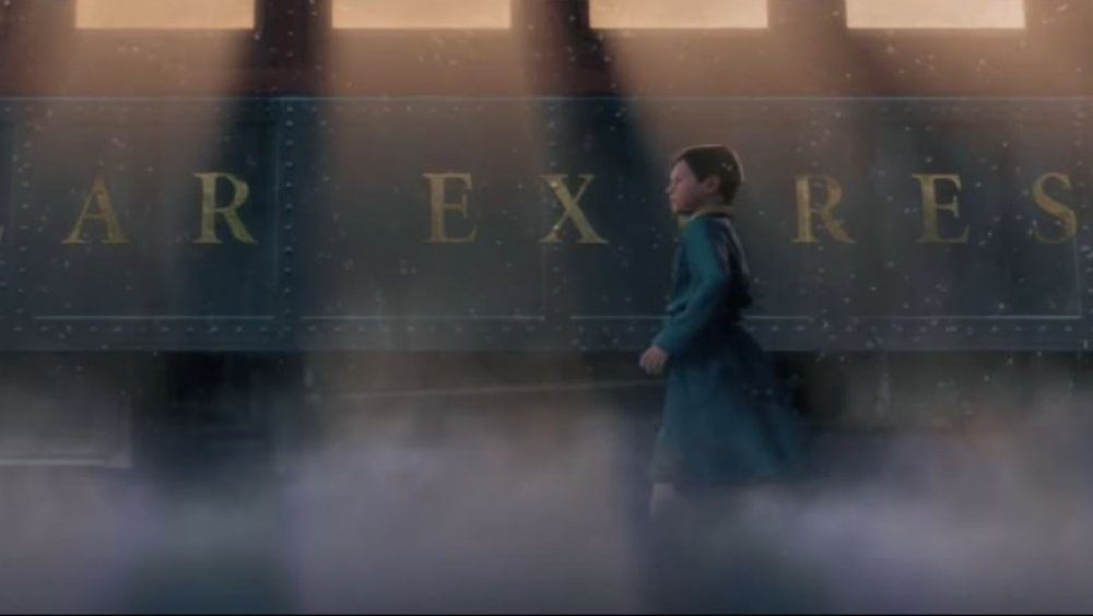 Boy getting on The Polar Express