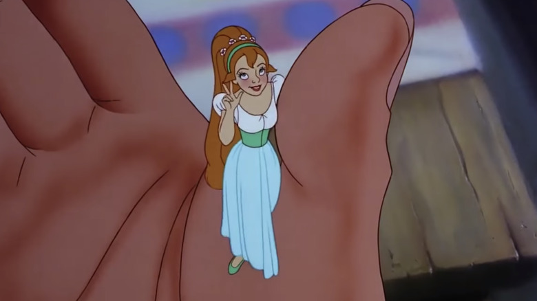 Thumbelina and Cornelius in Warner Brothers' Thumbelina