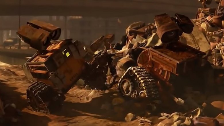 WALL-E getting parts from another WALL-E in WALL-E