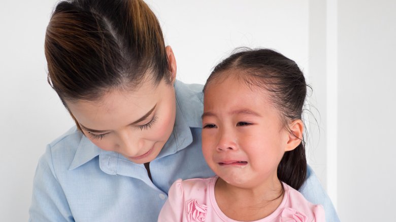 mom and upset child