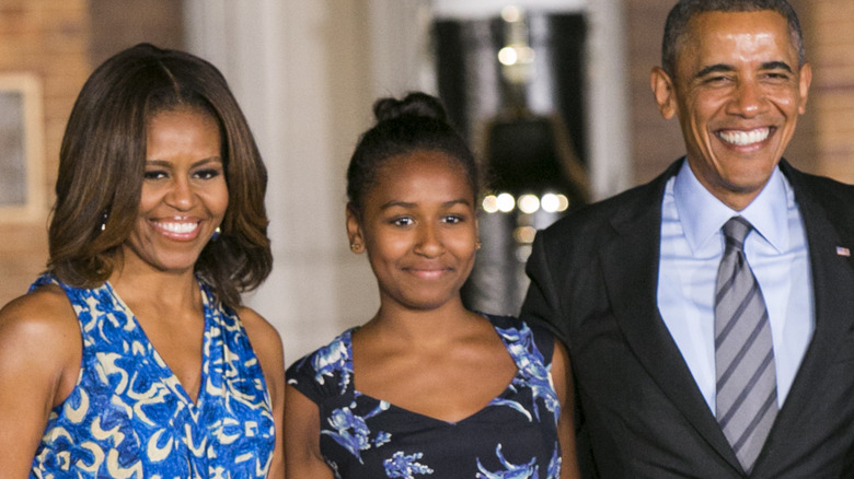 Michele Obama in blue dress 