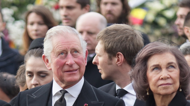 Prince Charles in black at funeral