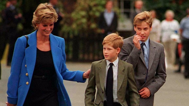 Diana with her sons as boys