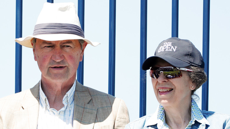 Princess Anne and Timothy Laurence smiling 