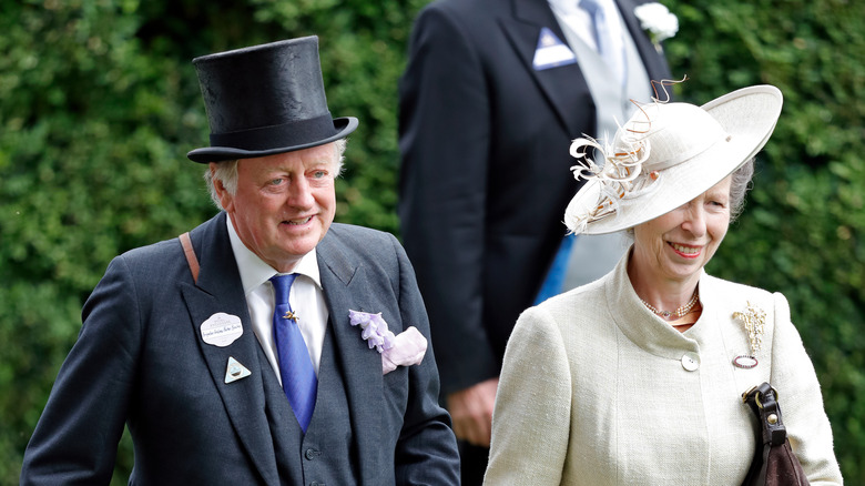 Princess Anne and Andrew Parker Bowles smiling 