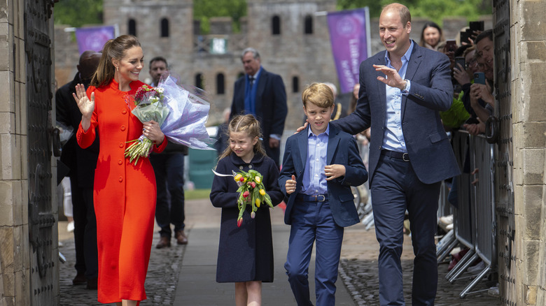 Prince George Princess Charlotte walking