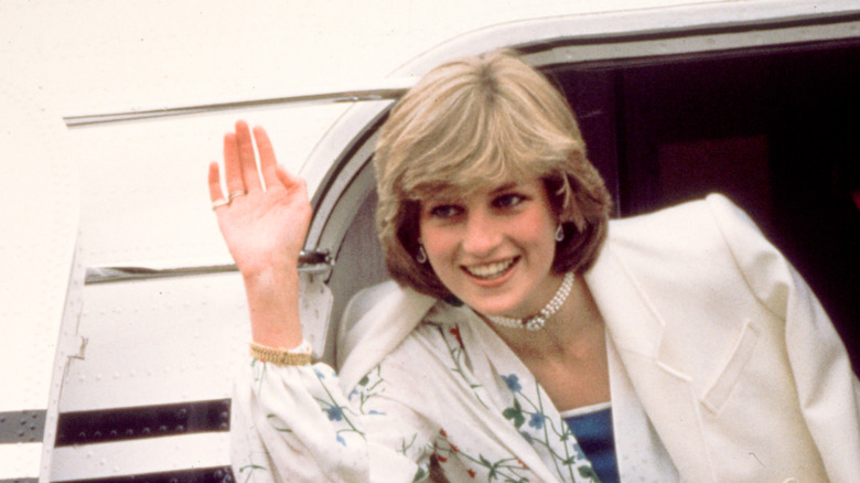 Young Diana exits an aircraft