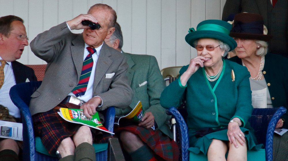 Queen Elizabeth and Prince Charles at a public event