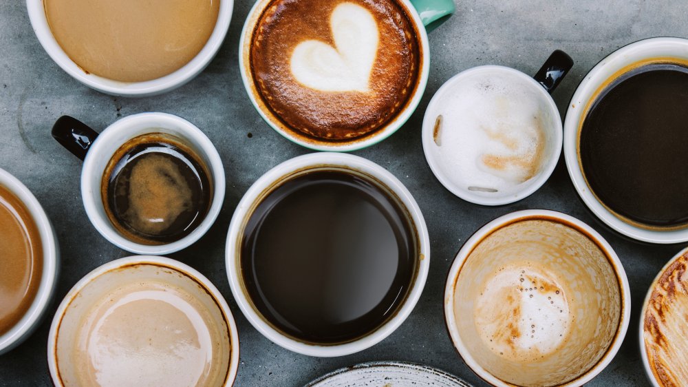 Ariel view of coffee drinks