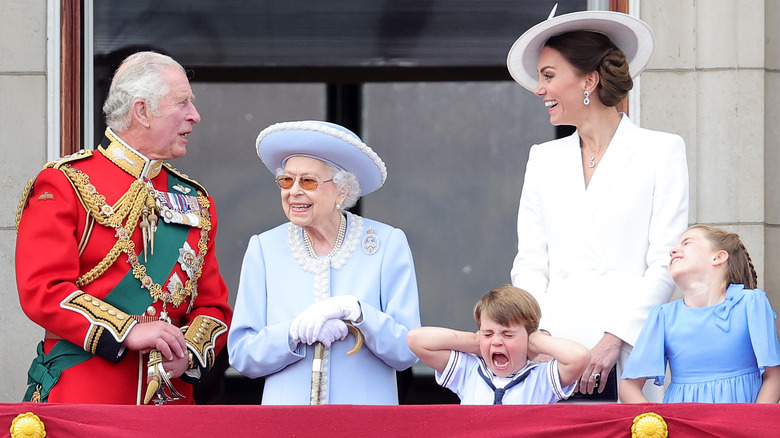 Royal family on a balcony 