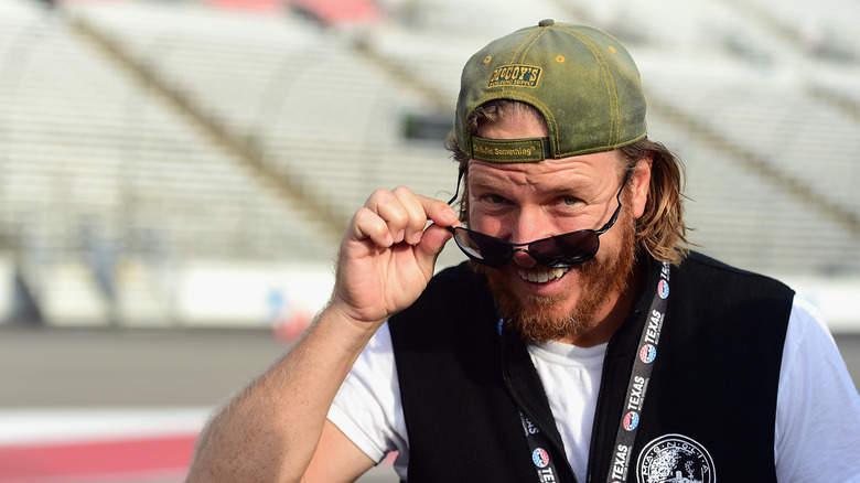 Chip Gaines pulling down sunglasses