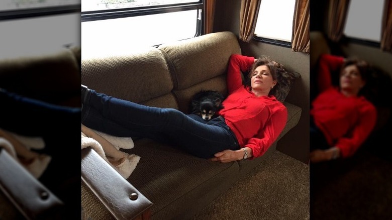 Hilary Farr napping