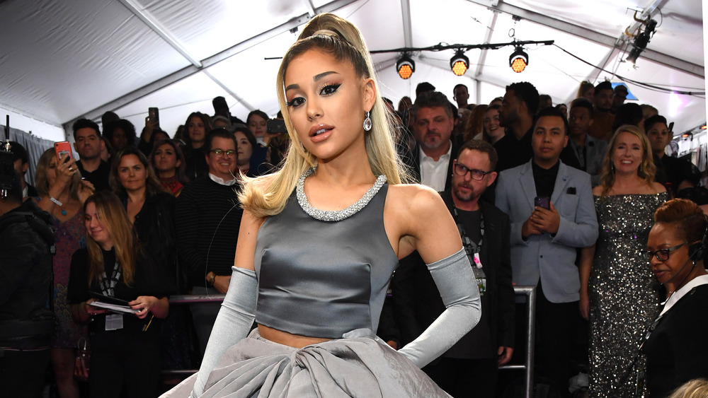 Ariana Grande in gray gown