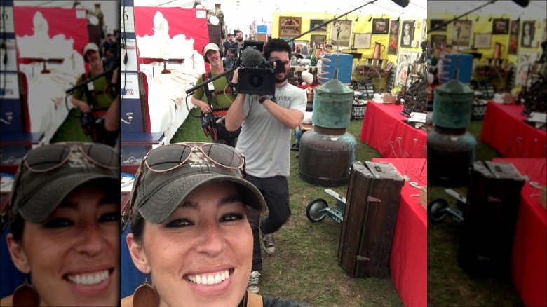 Joanna Gaines with camera crew
